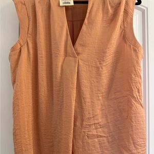 a new day Peach V-Neck Sleeveless Blouse